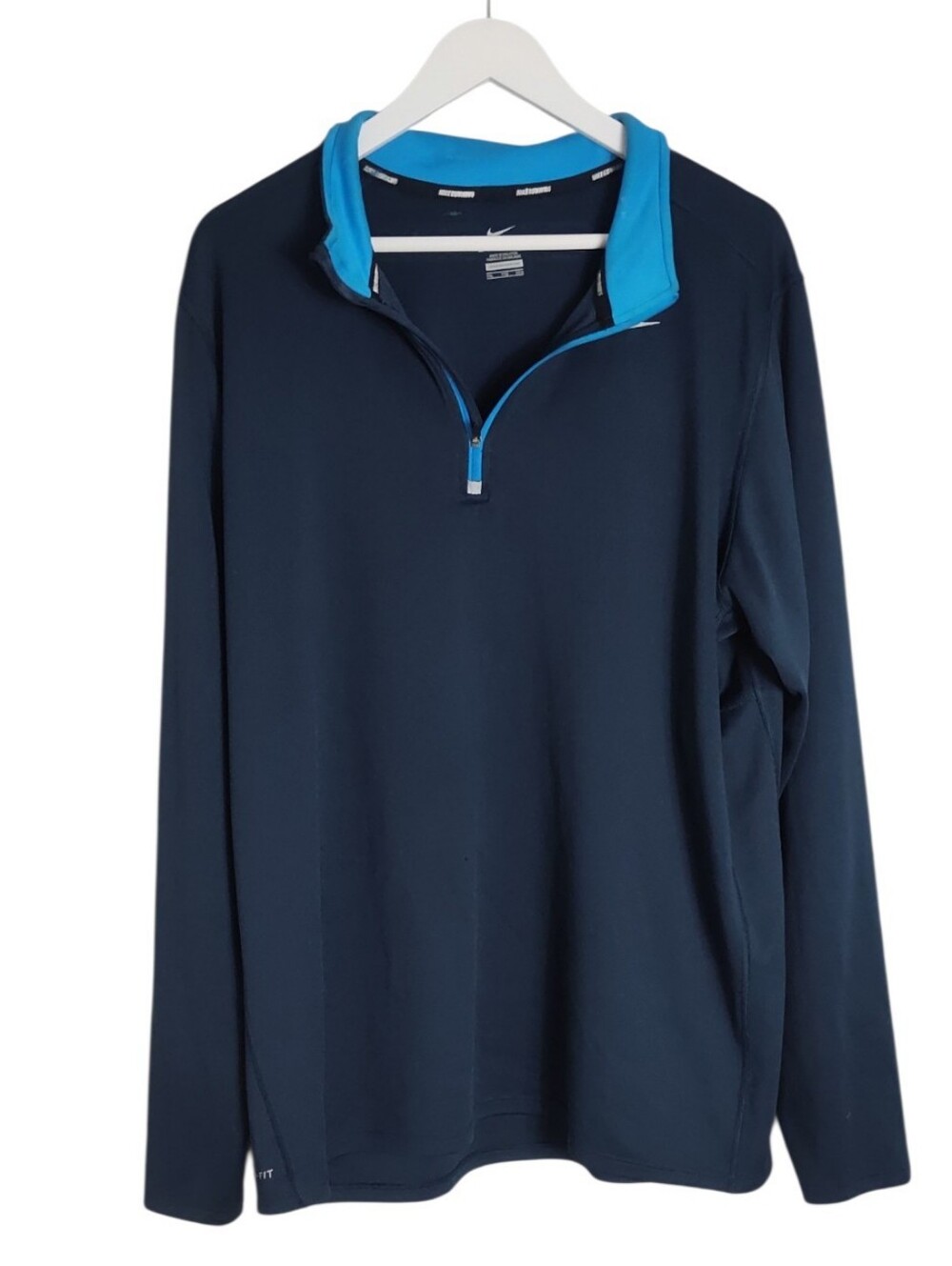 Retro Nike Dri Fit Running Quarter Zip Long Sleeve Pullolver Size XXL Golf Polo